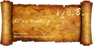 Őry Bogát névjegykártya